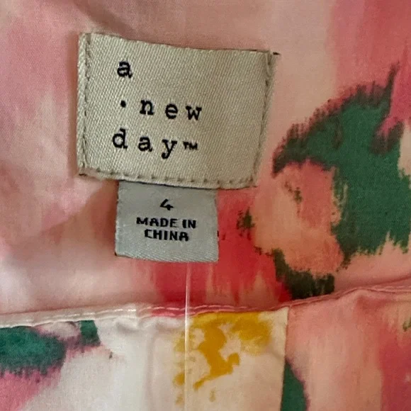 New Day Pink and White Floral Casual Dress - Picture 2 of 6